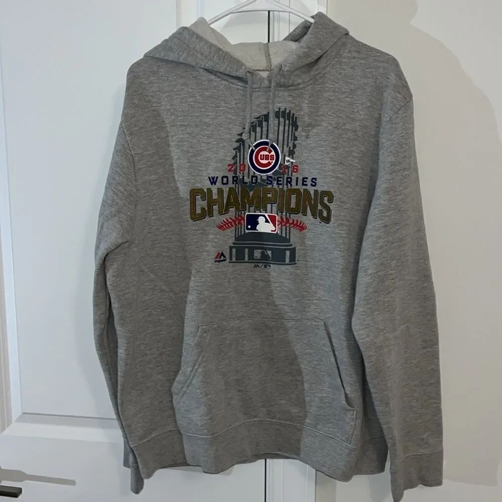 Chicago Cubs Gray 2016 World Series Champions MLB gray hooded hoodie sweatshirt